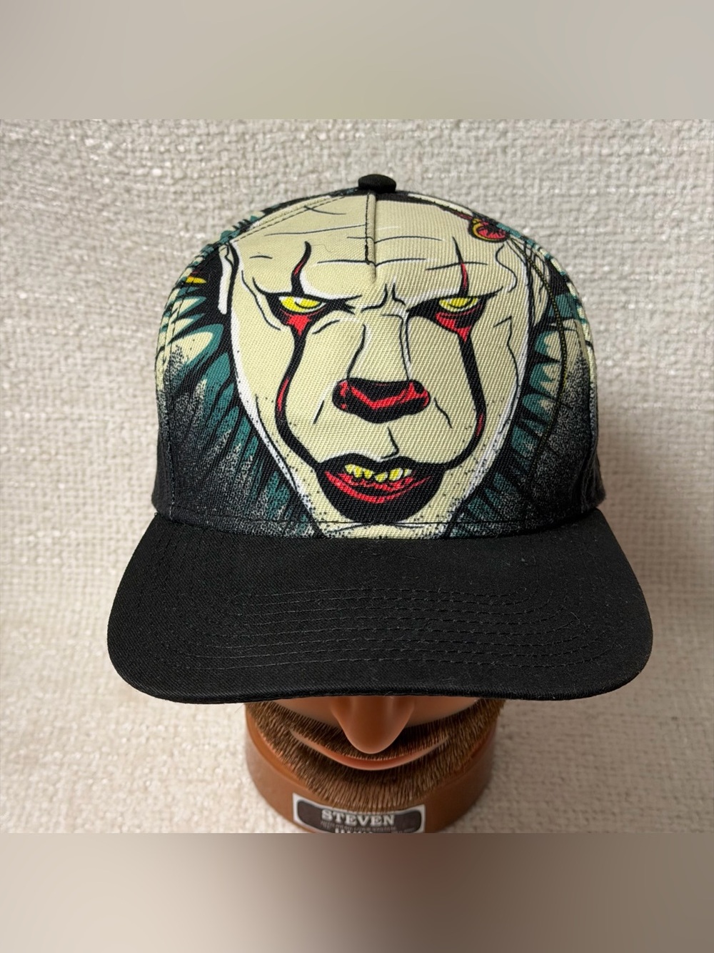 IT Pennywise Big Face Snapback Hat Cap Glow-in-the-Dark Steven King